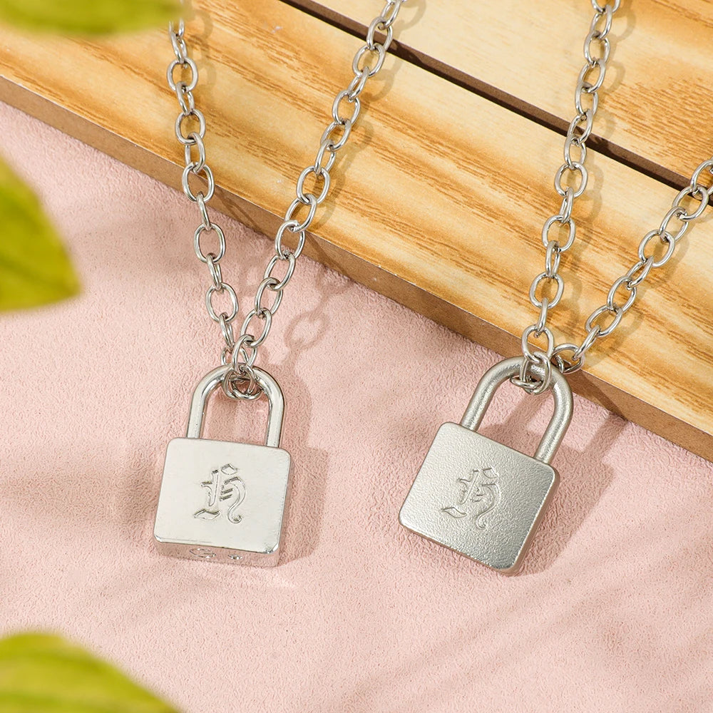 Fashionable Creative Hyunjin Lock Necklace Same As Huang Xuanchen's