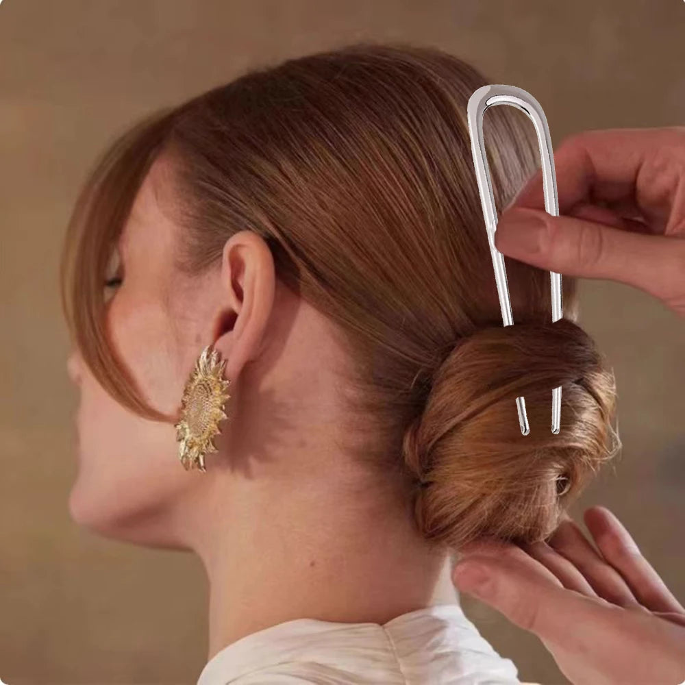 Simple U Shaped Hairpin Metal Hair Sticks U French Hair Clips Pins