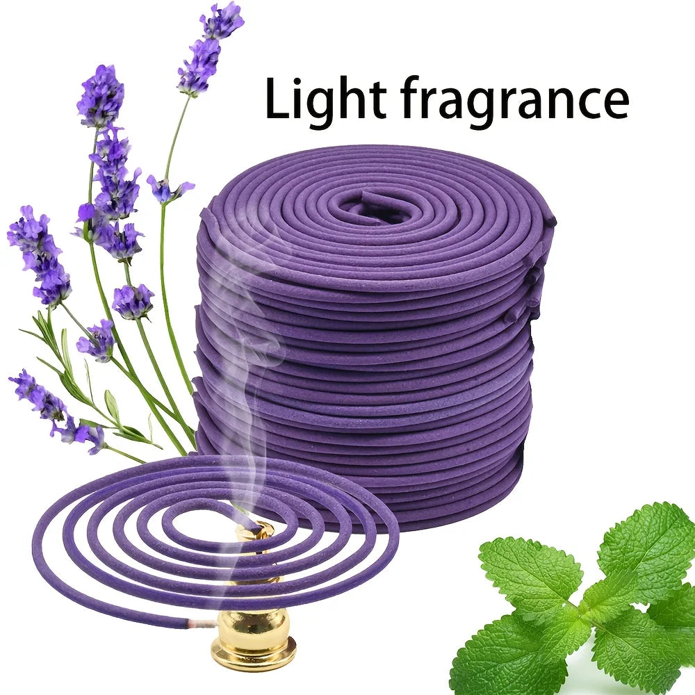 50 Lavender Scented Spiral Candles, Burning Time 3-4 Hours