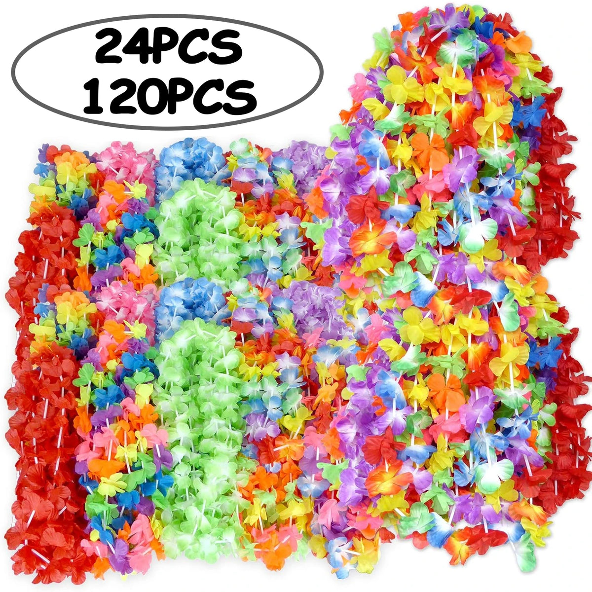 Hawaiian Artificial Flower Wreath Necklace Hawaii Theme