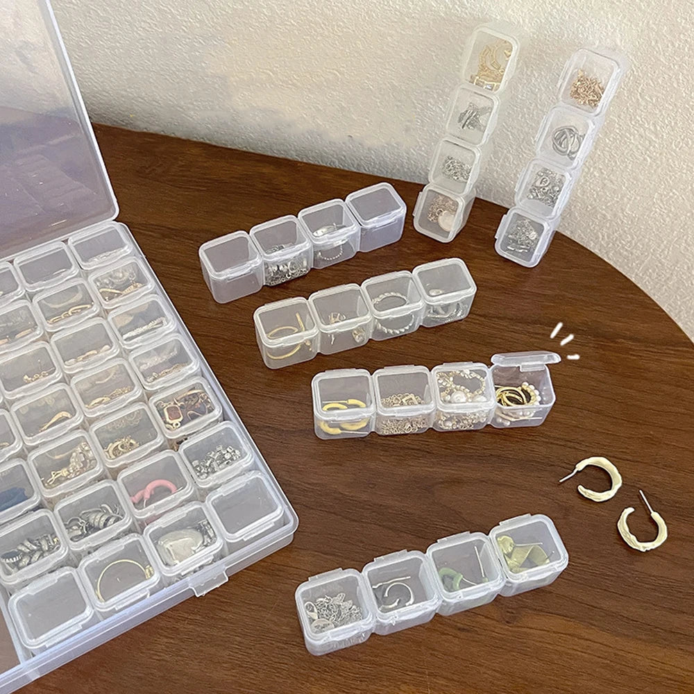 28 Grids Storage Box Adjustable Compartments for Jewelry Diamond