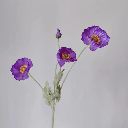 Artificial Flowers Fake Poppy Silk Flowers Long Stem Housewarming