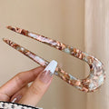 U-Shaped Hair Sticks Acetate Acrylic Hair Fork Hair Clips Fashion Bow
