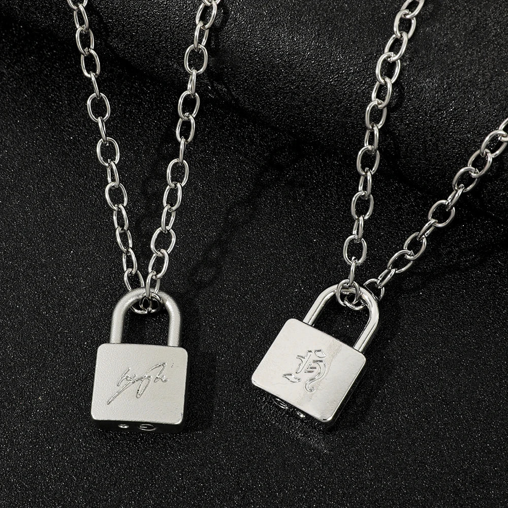 Fashionable Creative Hyunjin Lock Necklace Same As Huang Xuanchen's
