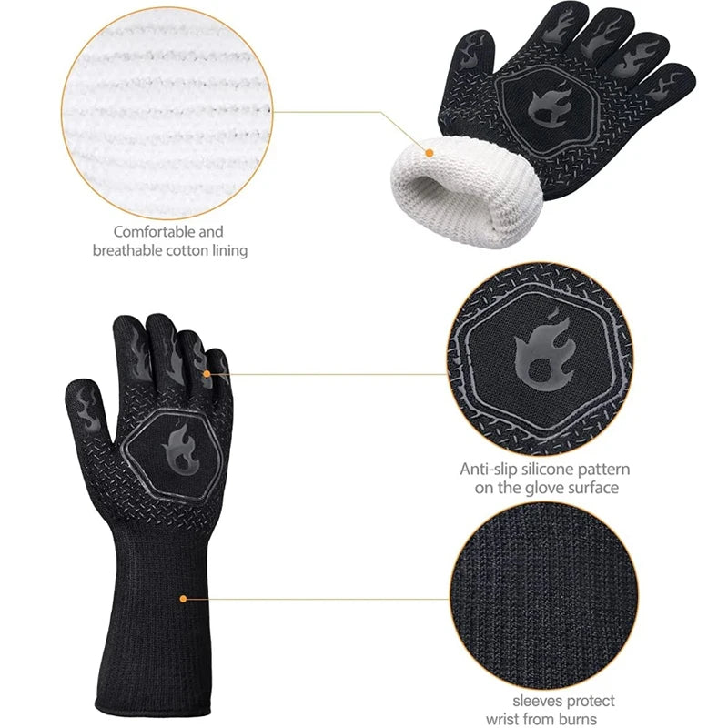 1PC / 1 Pair Oven Gloves, Oven Mitts, Heat Resistant Fireproof