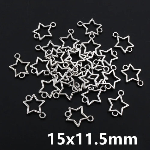 100pcs Small Star Charms Pendant Antique Silver Color Alloy Metal DIY