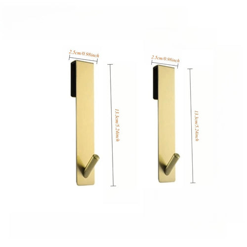1-2pcs Stainless Steel Non Perforated Glass Door Hook, Portable