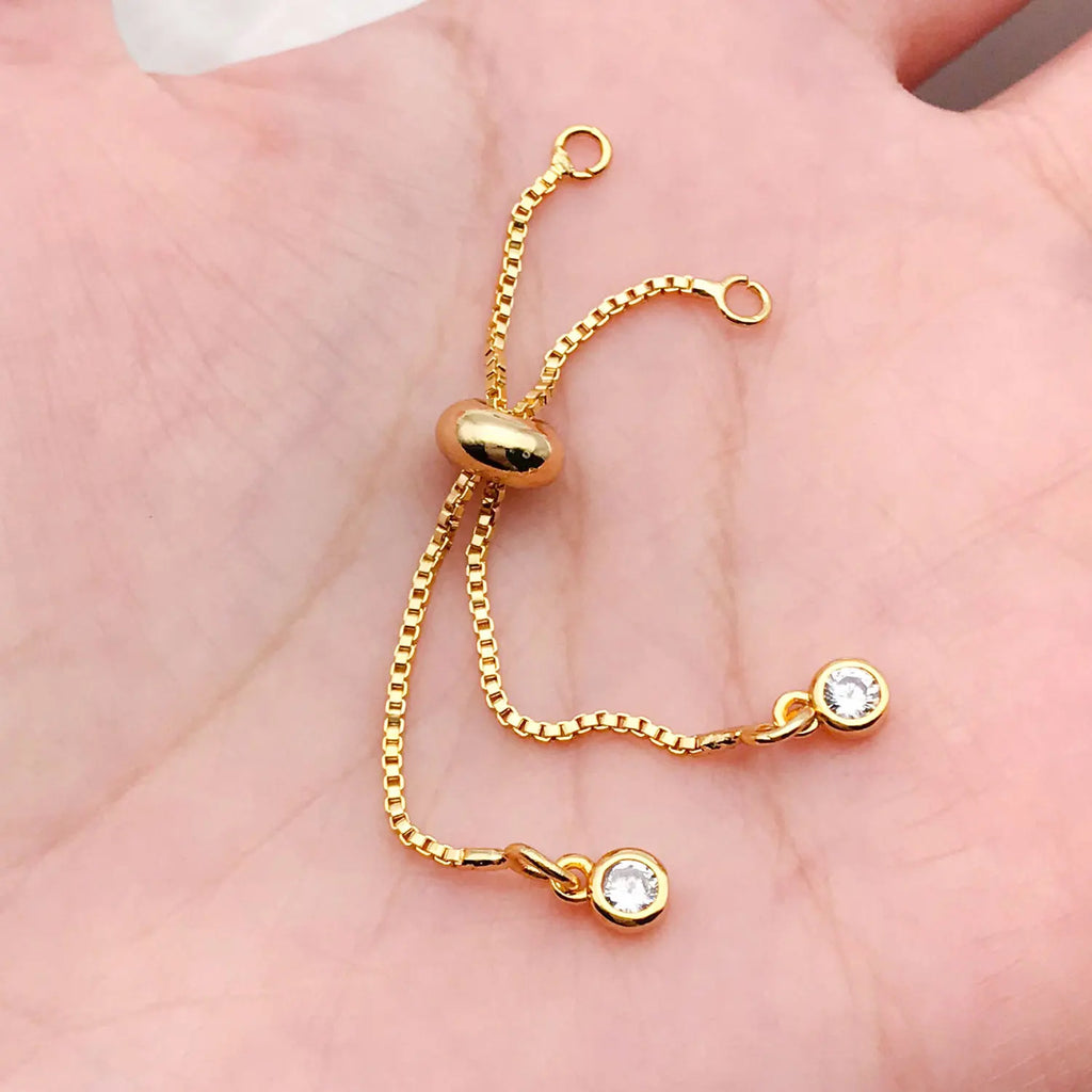 Mix 3pcs 18K Copper Plated Real Golden with Zirconium Pull-out