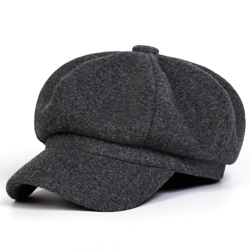 Woolen solid color beret fashion outdoor cotton hat autumn and winter