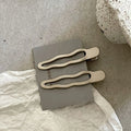 2pcs Silver Color Metal Silver Wave Line Hairclip With Geometric