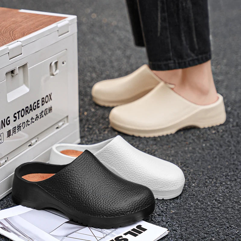 Men Sandals Garden Clogs Waterproof Anti-Slip Oil-Resistant Chef Shoes