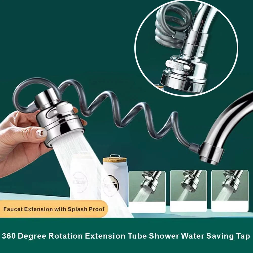 3 Modes Sink Faucet 360 Degree Rotation Filter Extension Tube