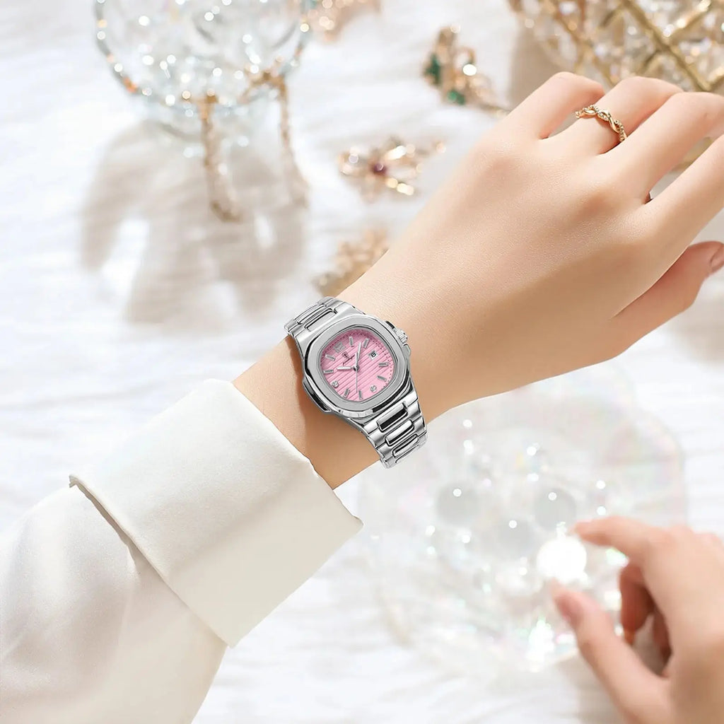 POEDAGAR Square Fashion Woman Wristwatch Luminous Waterproof Date