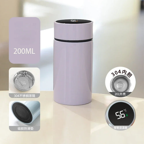 200ML Smart Thermos Water Bottle Intelligent Temperature Display