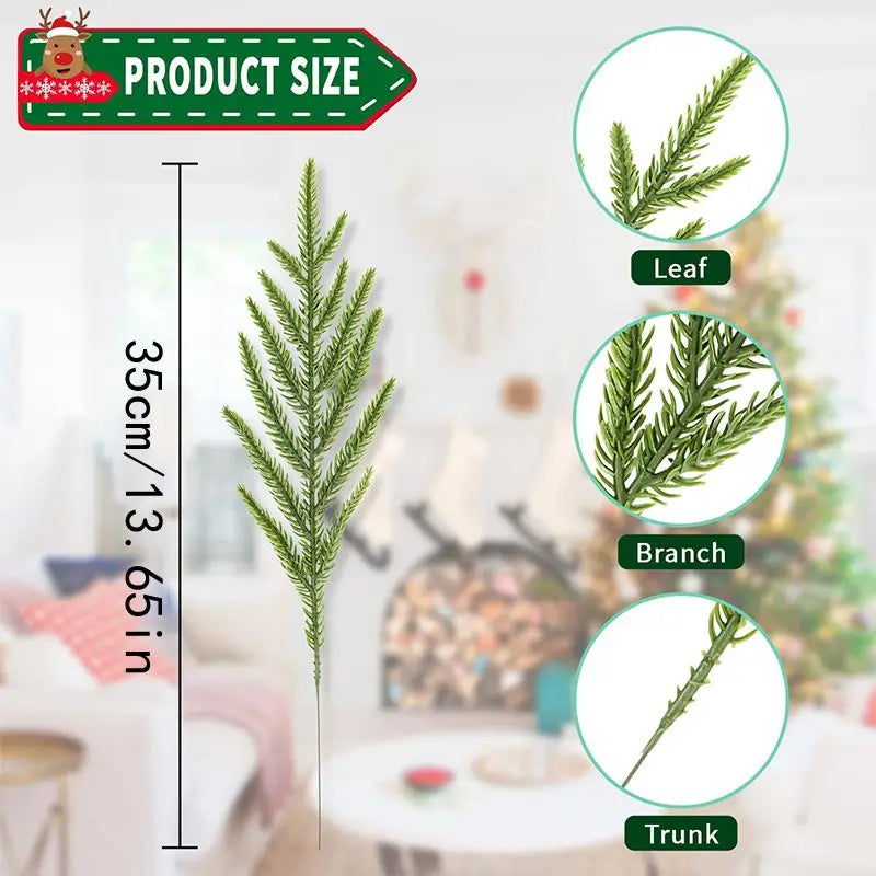 35cm Christmas Artificial Norfolk Pine Branches Faux