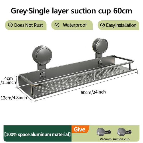 Multifunctional Suction Cup Rack Kitchen Utensils Storage Wall Mounted