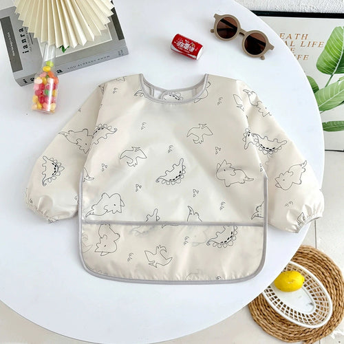 Waterproof Full Sleeve Baby Bibs Children Apron Long Sleeve Feeding