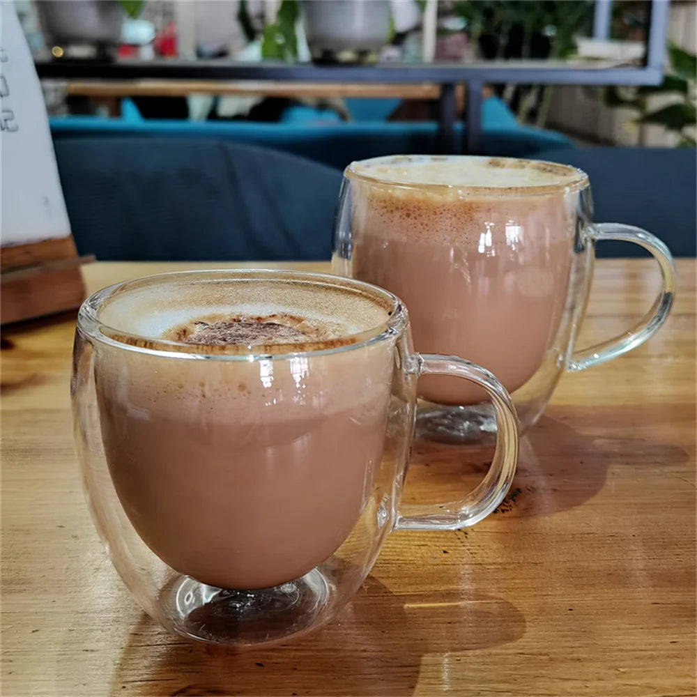 250ml Premium Double-Walled Borosilicate Glass Coffee Mug