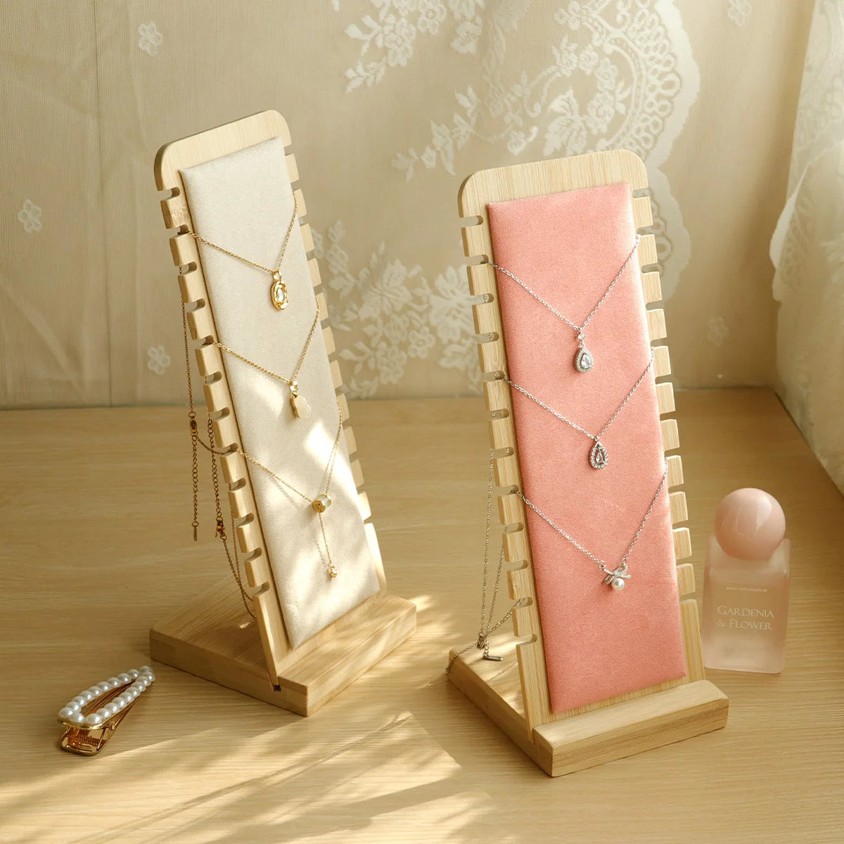 Wood Necklace Display Stand Large Capacity Pendant Bracelet Anklet