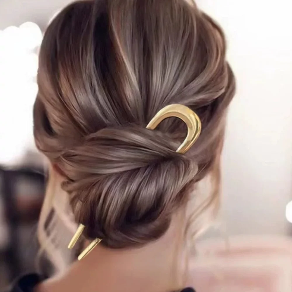 Simple U Shaped Hairpin Metal Hair Sticks U French Hair Clips Pins