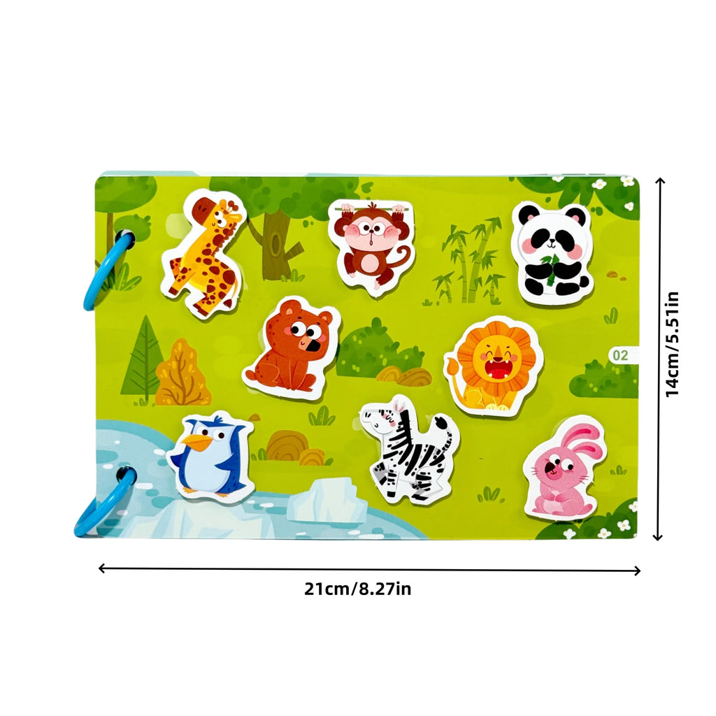 Dinosaur Fruit-Themed Busybook Quiet Book, with 5 Major Themes