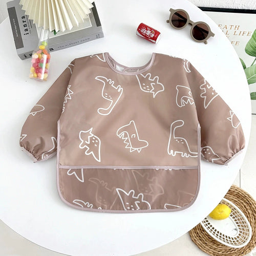 Waterproof Full Sleeve Baby Bibs Children Apron Long Sleeve Feeding