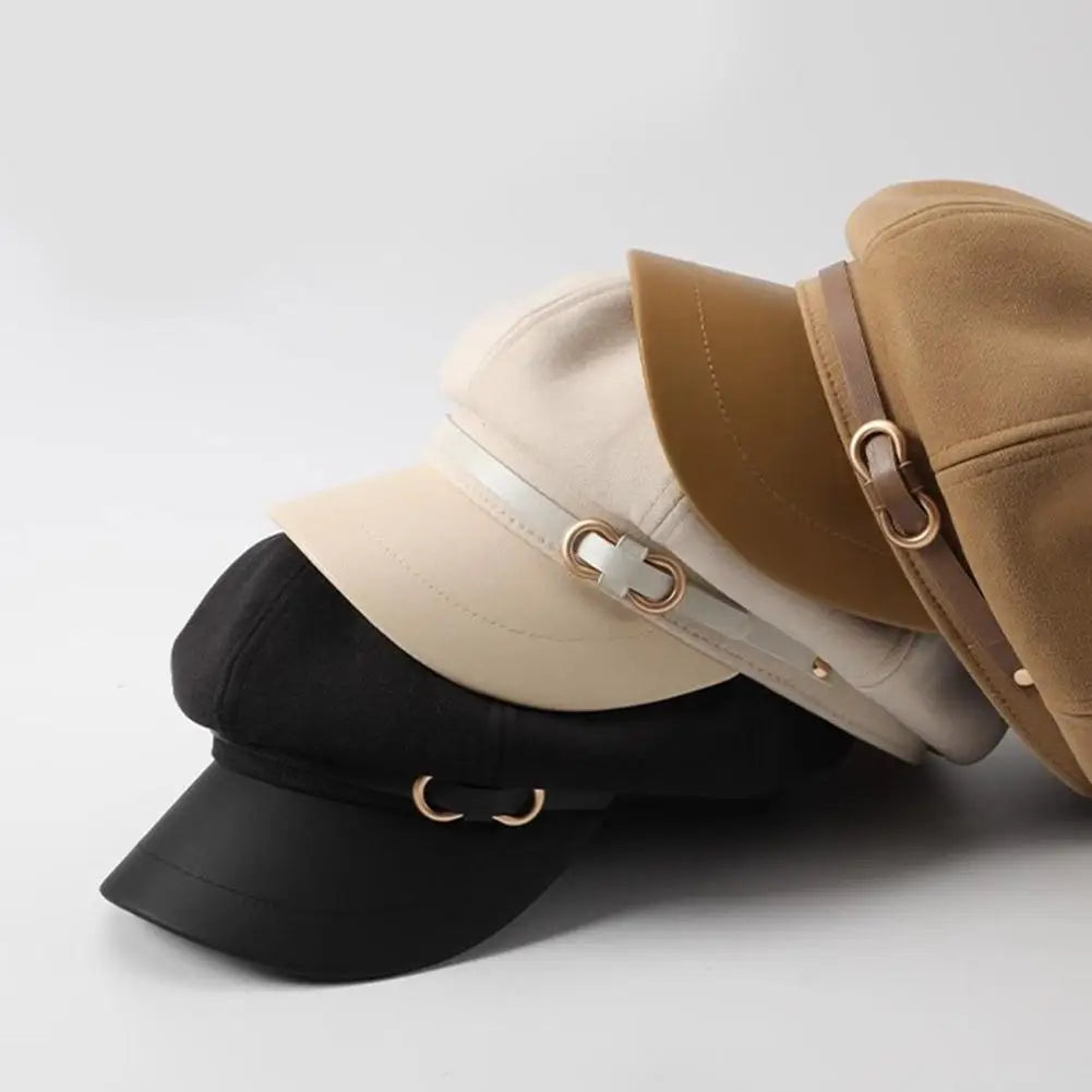 Retro British Style Beret for Women, Versatile Octagonal Newsboy Cap