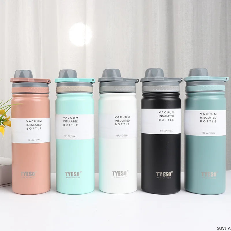 TYESO Vacuum Flasks Stainless Steel Thermos Water Bottle