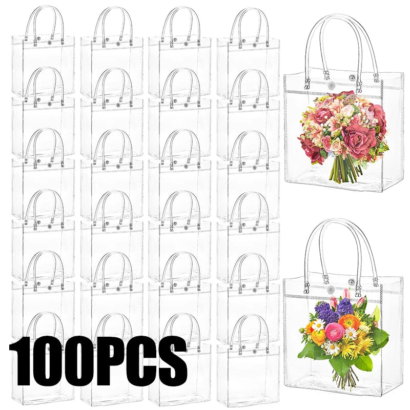 Clear Plastic Gift Bags with Handle Transparent Gift Bag