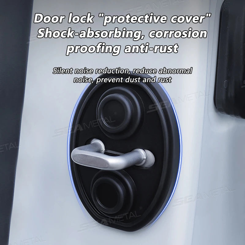 SEAMETAL 4 Pcs Car Door Lock Buffer Shock Absorber Silicone Cushion