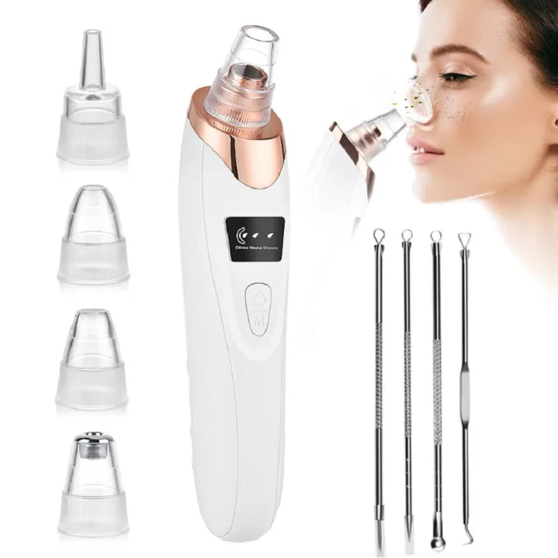 Rechargeable Portable Blackhead Remover Face Vacuum Nose Pore Cleaner