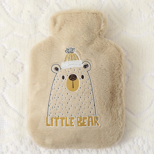 Cartoon Plush Rabbit Bear Hot Water Bottle Water Filling Velvet Small