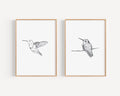 2pcs/set of Retro Hummingbird Animal Canvas Prints Minimalist Retro