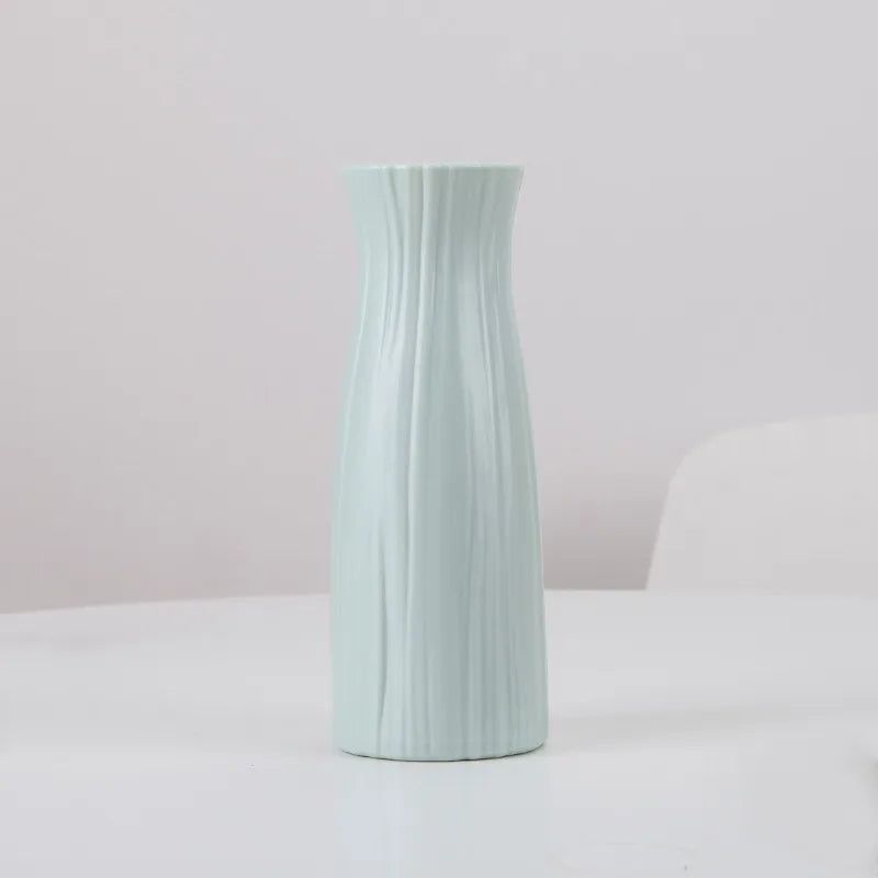 Nordic Flower Vase Minimalist Style Solid Color Plastic Pot