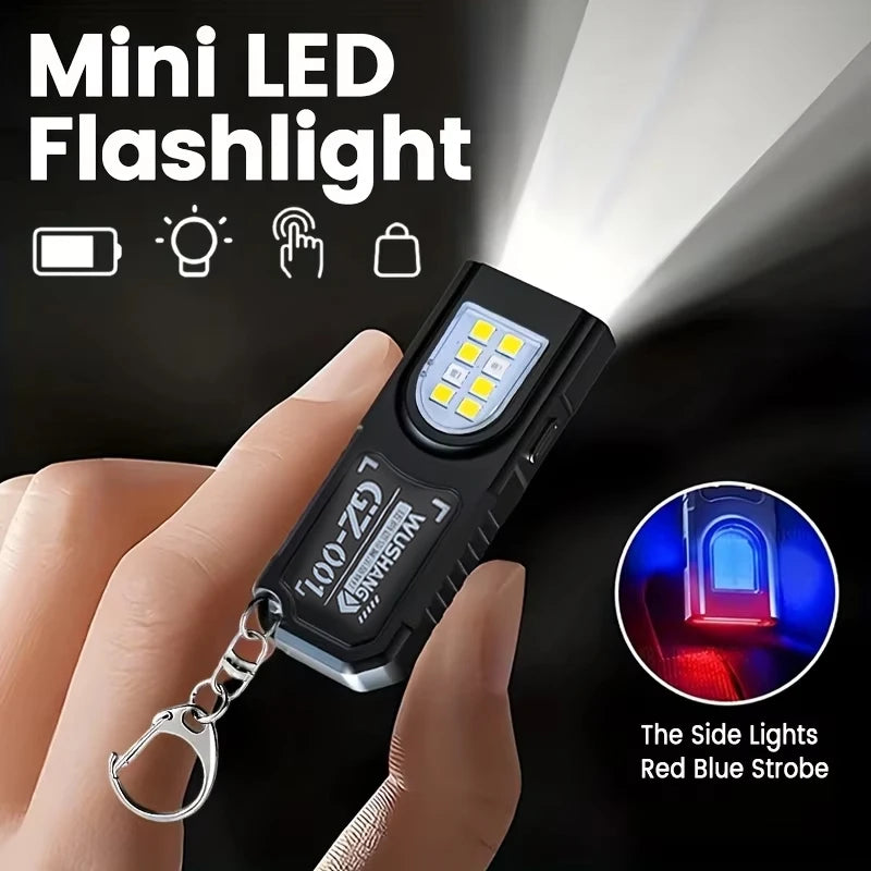 Multifunctional Keychain Flashlight USB Rechargeable Mini Flashlight