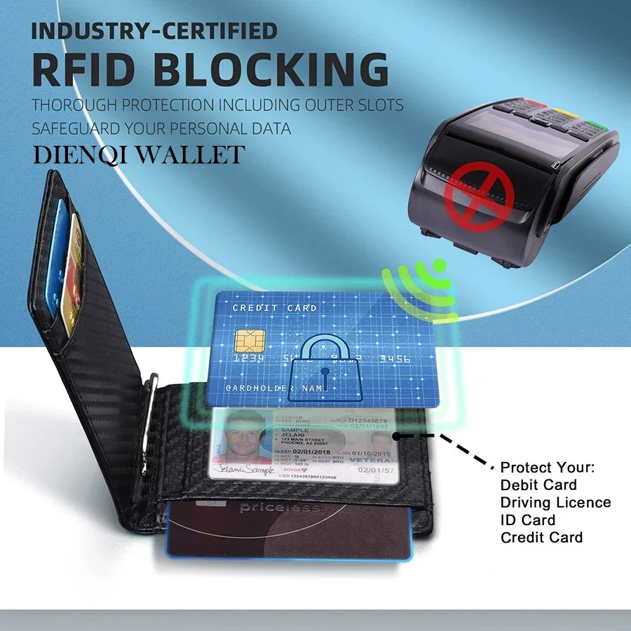 Synthetic Leather Slim Smart Wallet for Men Credit Card Holder Money