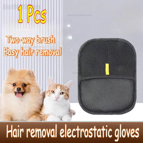 Washable Pet Hair Removal Gloves, Double‑sided Lint Dehairing Tool for