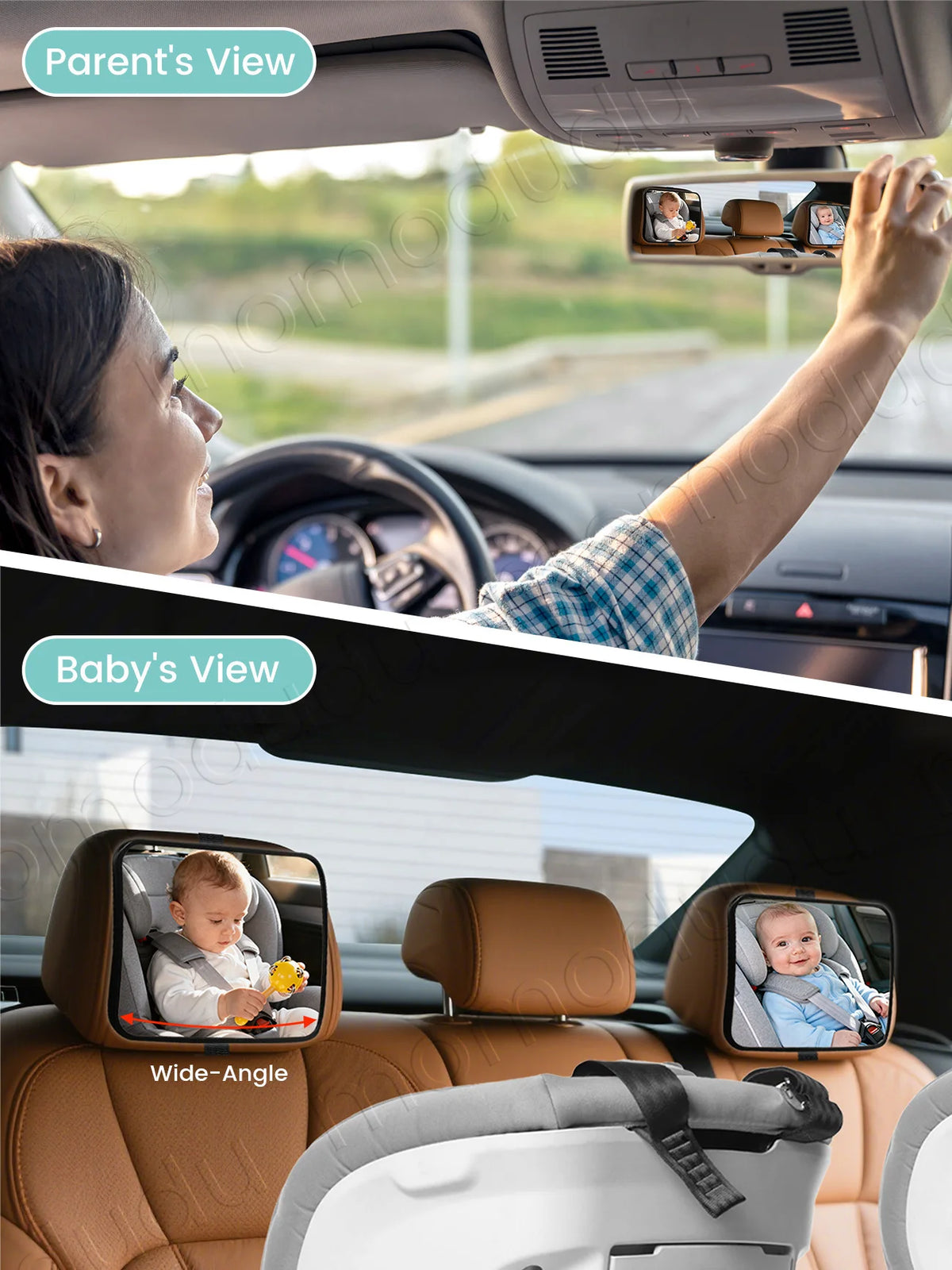 Car Mirrors for Baby Car Seat Shatterproof Mirrors Adjustable