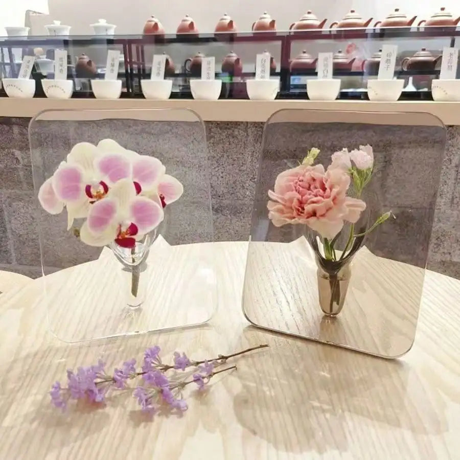 Frame Flower Vase - Clear Acrylic Vase for Flowers, Modern Art Vases