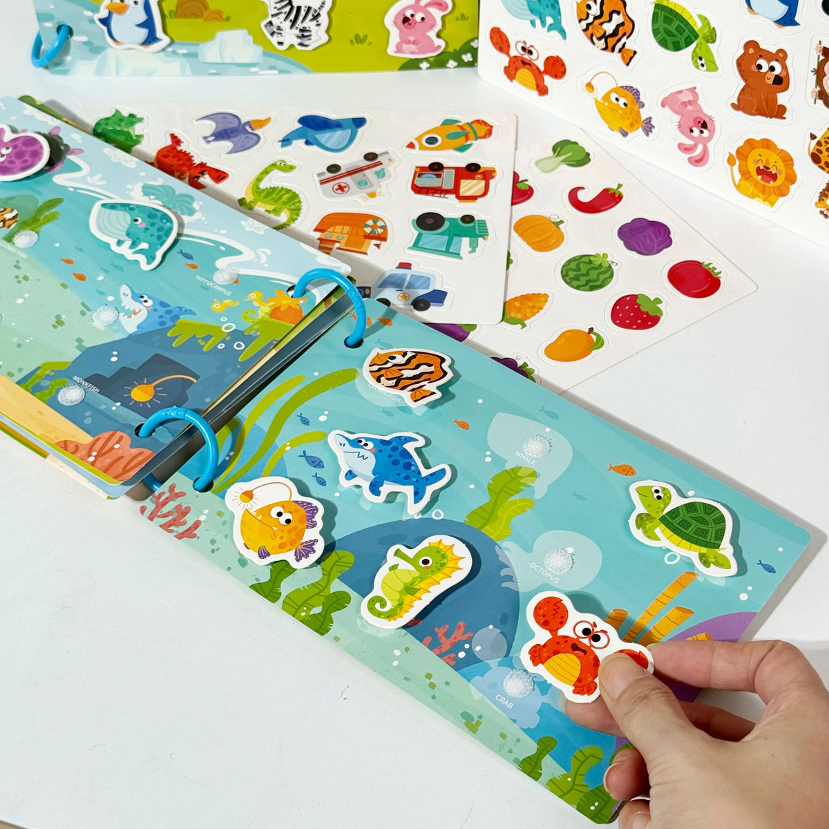 Dinosaur Fruit-Themed Busybook Quiet Book, with 5 Major Themes