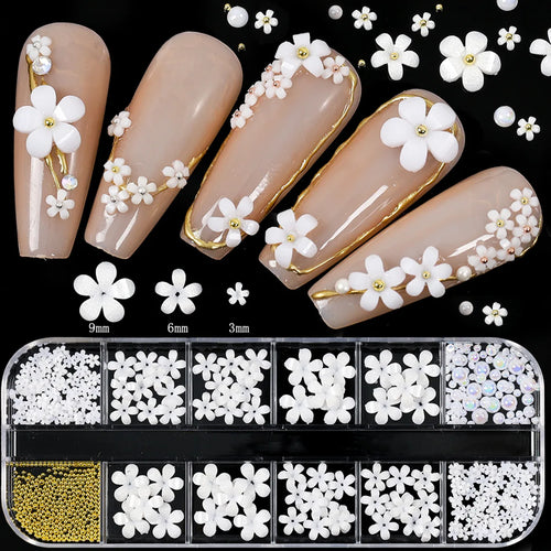 12Grids Mixed Mini Christmas Gems Nail Charms 2mm Luxury Crystal Nail