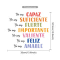 Spanish Yo Soy Rainbow Stars Sun Watercolor Wall Sticker Nursery Child
