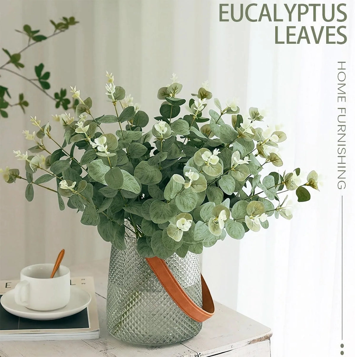 Eucalyptus Leaf Stems Green Artificial Plants