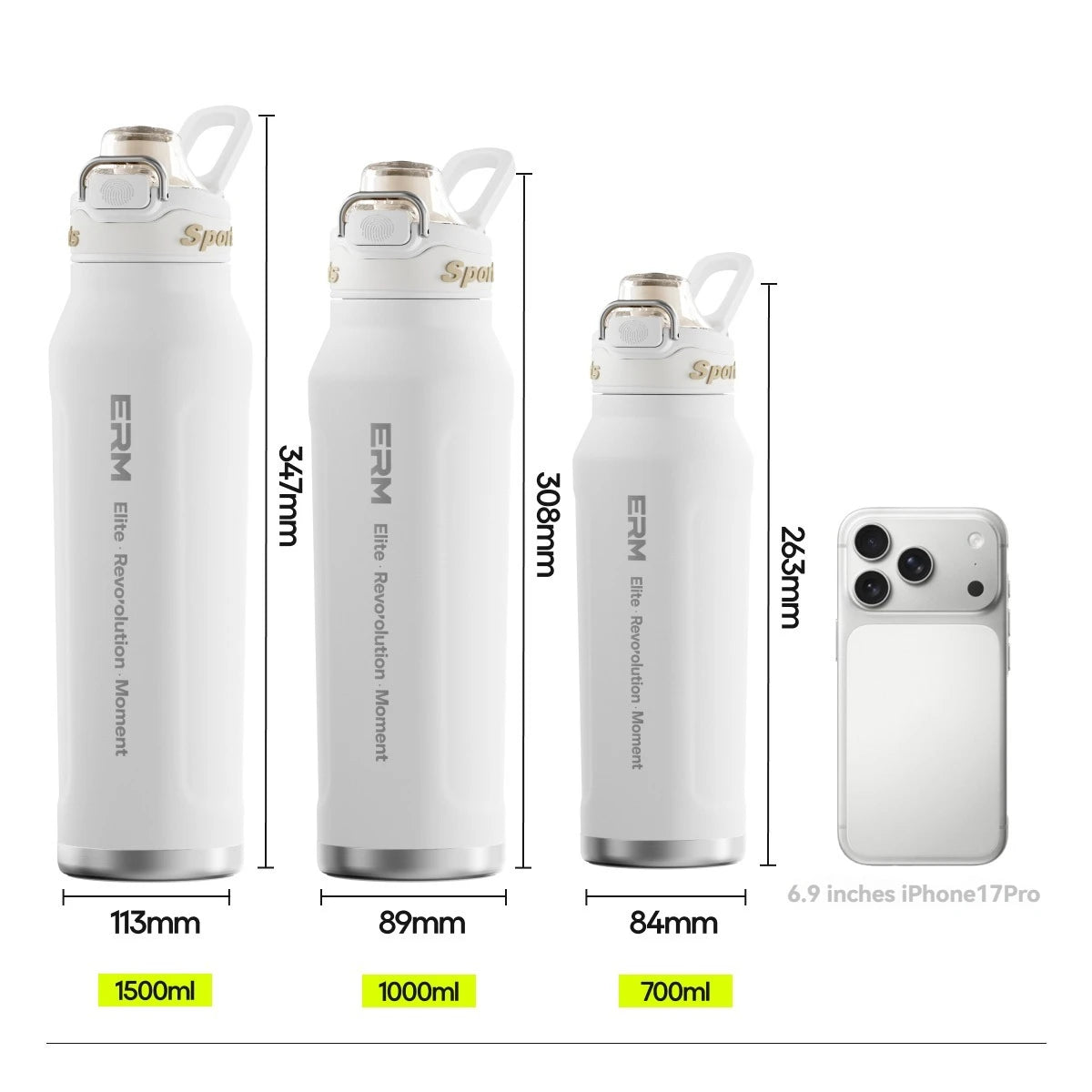 1.5L Insulated Water Bottle Stainless Steel Cold Hot Insulated Cup