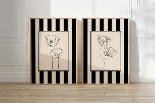 2pcs/set of Retro Hummingbird Animal Canvas Prints Minimalist Retro