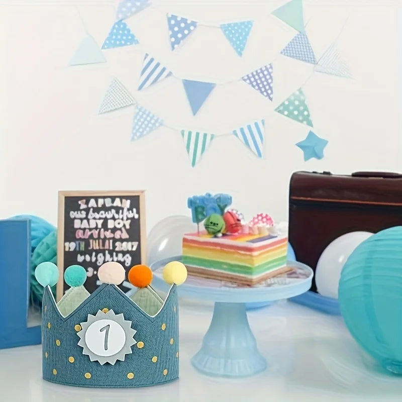 Fabric Birthday Crown Hat, Perfect for Parties