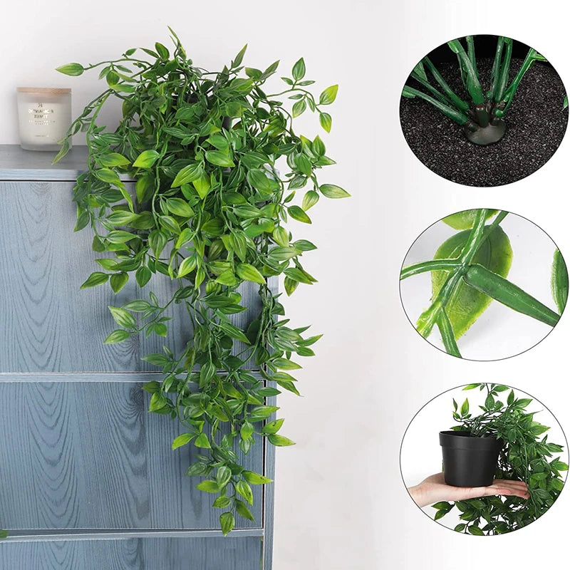Artificial Ivy Plants Plastic Leaf With Pots Wedding New Year