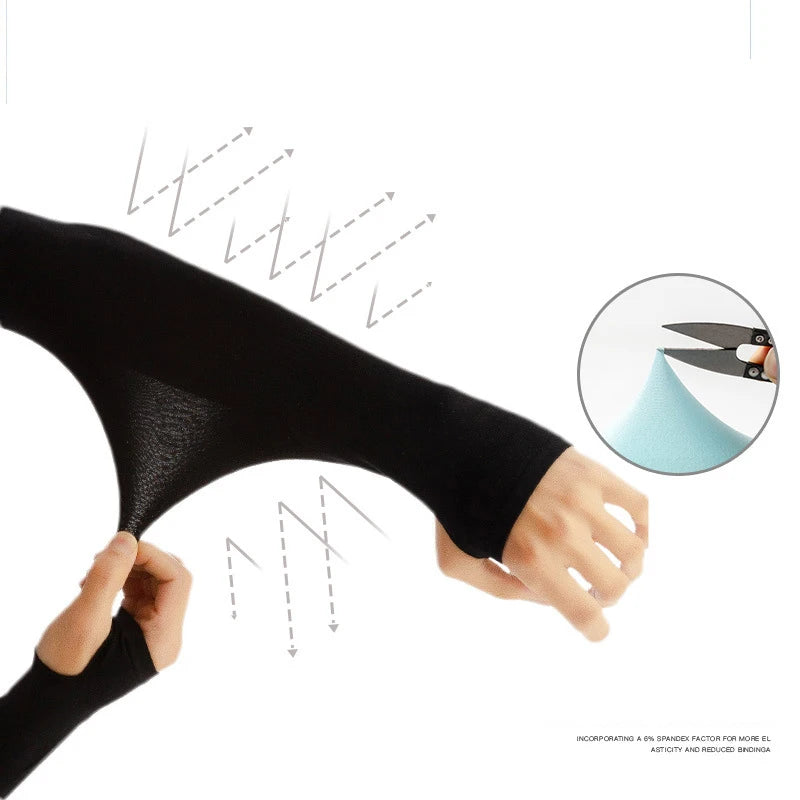Ice Silk UV Protection Arm Sleeves Men Women Solid Color Cycling Arm