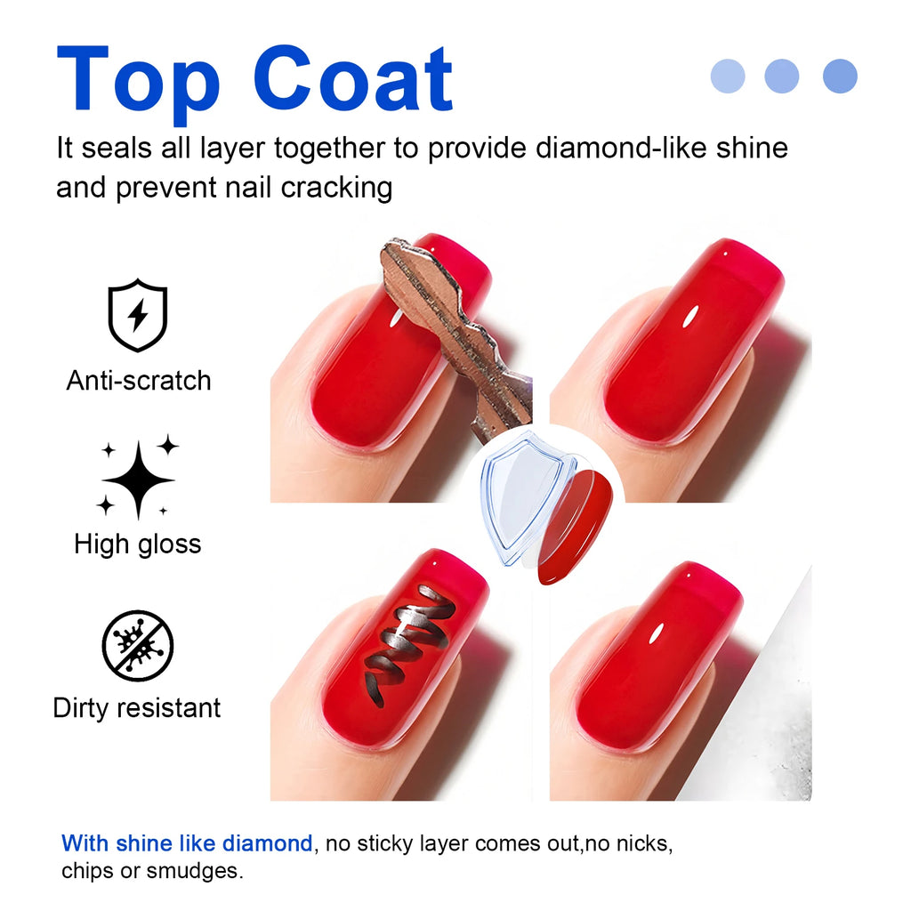 TWOING 15ml New Super Shine Top Coat Gel Nail Polish Diamond Topcoat