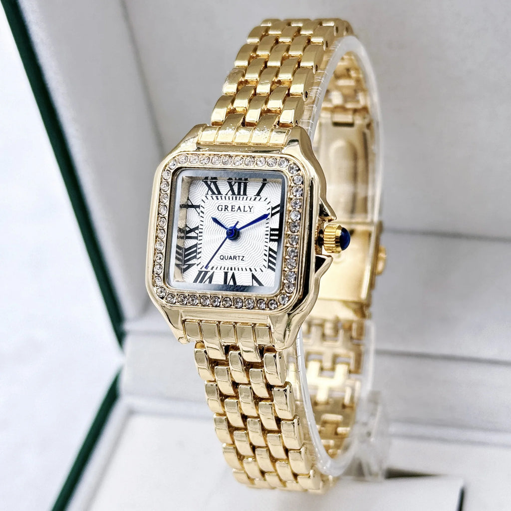 Women Watch Light Luxury Brand Business Gold Stainless Steel